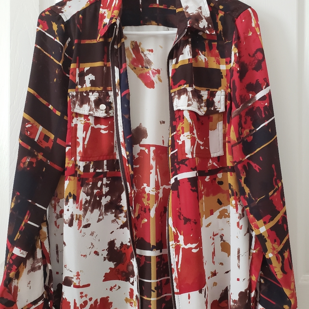 Tracy M blouse with front zipper NWOT